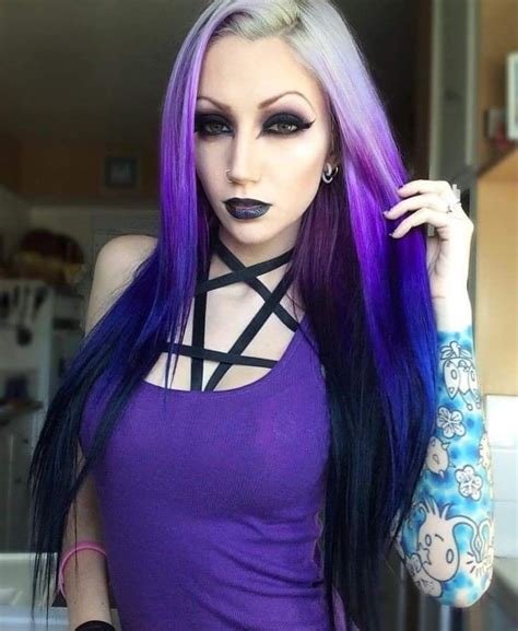 Gothic Gothic Hairstyles Hair Styles Purple Ombre Hair