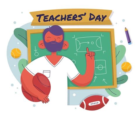Illustration De La Journée Des Enseignants Plats Dessinés à La Main