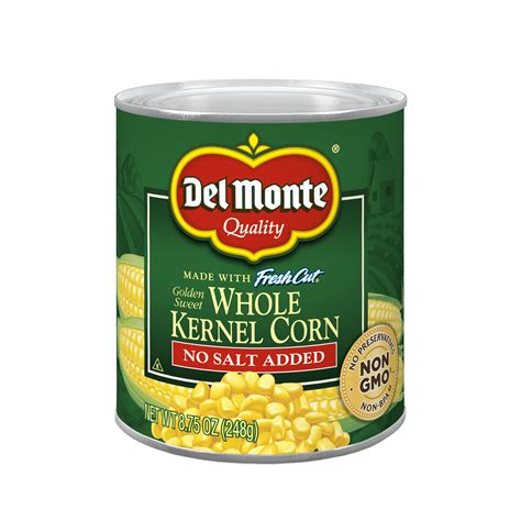 Del Monte Canned Whole Kernel Corn No Salt Added 8 75 Oz Walmart Com