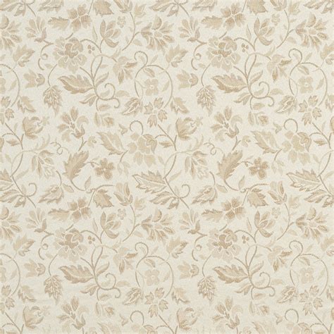 Floral Ivory And Silver Damask Upholstery Fabric By The Yard