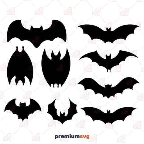 Halloween Bat Silhouette Svg Bat Bundle Clipart Premiumsvg