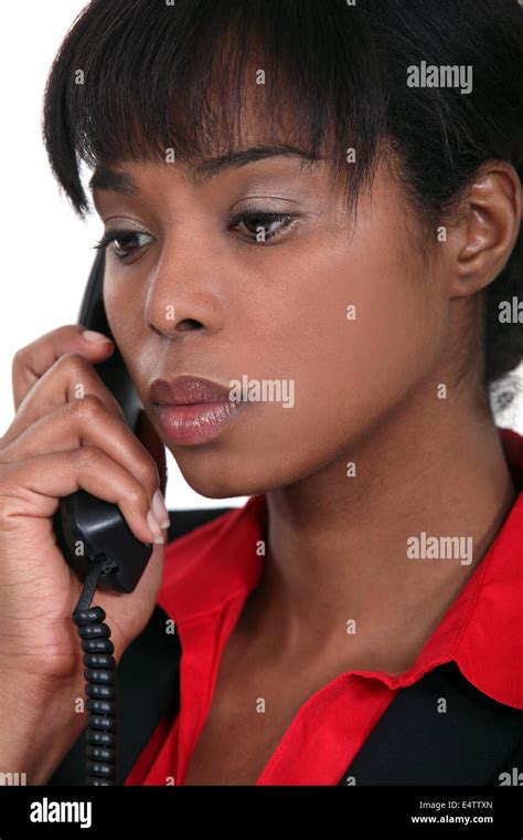 African Woman Making Telephone Call Stock Photo Alamy