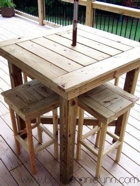 If you have a smaller patio, or just prefer a round table, make this octagonal diy picnic table with these free plans from 'bobs plans'. Outdoor Bar Height Table - Foter