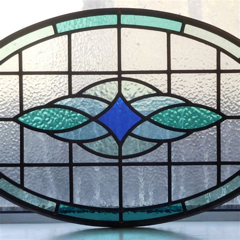 Round Contemporary Stained Glass Panel From Period Home Style