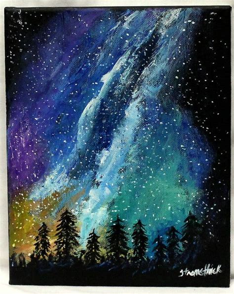 In Stock Forest Milky Way Forest Painting Space Art By
