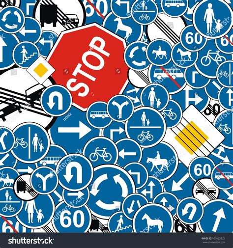 The great collection of sign backgrounds for desktop, laptop and mobiles. Vector Traffic Signs Background Stock Vector 107693321 ...