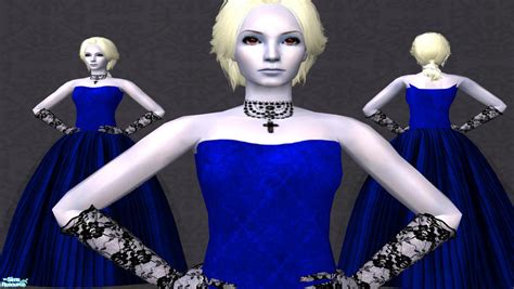 The Sims Resource Gothic Dresses Set 1 Blue