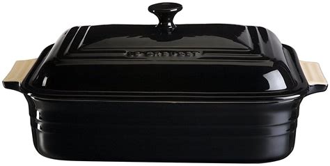 Le Creuset 45 Qt Stoneware Covered Rectangular Casserole Black Onyx Discover This