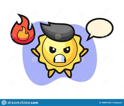 Sun Cartoon With Angry Gesture Stock Vector Illustration Of Rounded