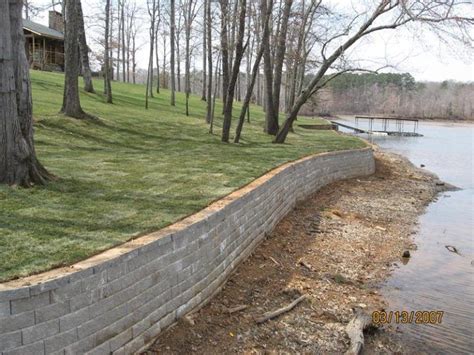 Sea Wall On Kentucky Lake Lake Landscaping Water Fountains Outdoor