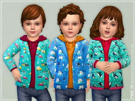 The Sims Resource Printed Toddler Jacket 03 By Lillka • Sims 4 Downloads