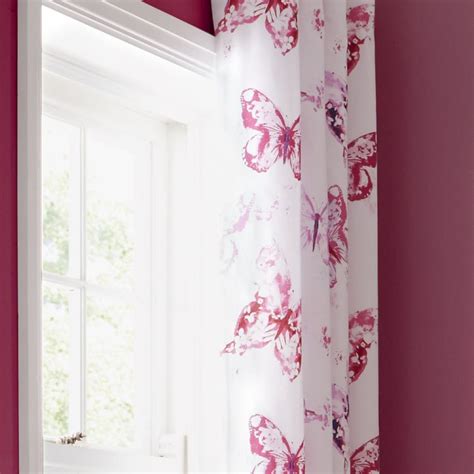 Butterfly Pink Lined Eyelet Curtains Tonys Textiles