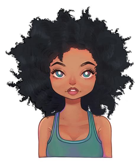 Natural Hair Green Eyed Woman of Color | How to draw hair, Curly hair drawing, Afro hair drawing