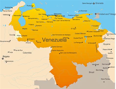 Cities Map Of Venezuela