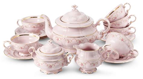 Tea set 15 piece Rose garland rose porcelain Tea sets Rudolf Kämpf