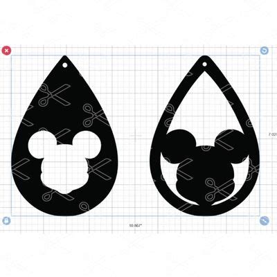 Download Mickey TearDrop Earring SVG DXF - Cute SVG Vector Files