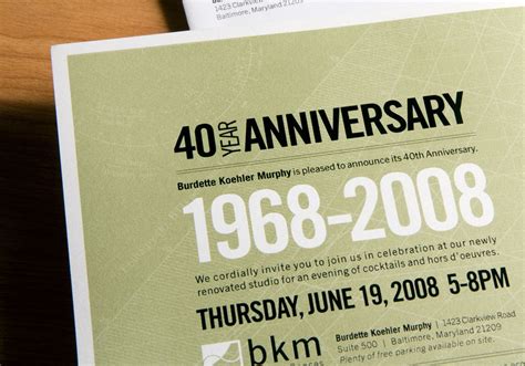 40th Anniversary Corporate Invitation Salones Invitaciones