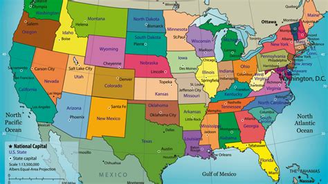 Mapa De Estados Unidos Con Sus Estados Y Capitales Tama O Completo