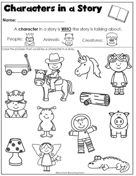 Characters And Setting Story Elements Kindergarten Character And
