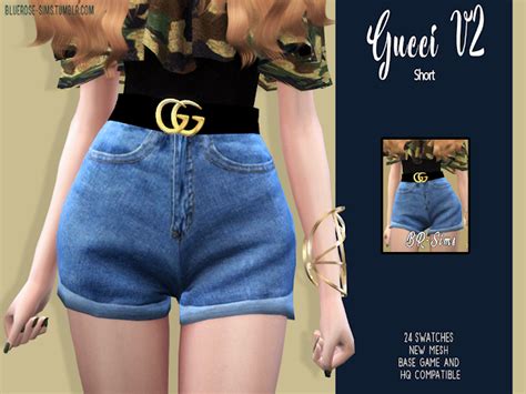 Gucci Outfit V2 Bluerose Sims Sims 4 Clothing Sims Sims 4