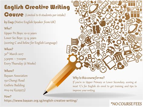English Creative Writing Course For Boys March 2017 Intake Bayaan