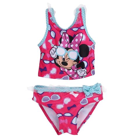 2017 do bebê meninas criança rato dos desenhos animados maiô crianças swimwear do biquini da