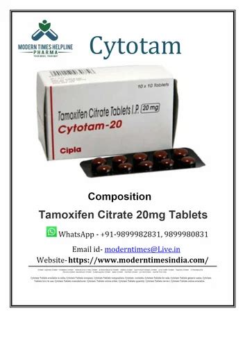 Cytotam 20 Mg Tablet At Rs 30 Stripe Tamoxifen Citrate Tablet In New Delhi ID 2853186542848