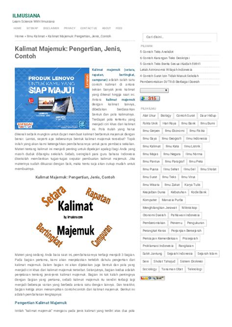 Setiap kalimat majemuk mempunyai kata penghubung yang berbeda, sehingga jenis kalimat tersebut dapat diketahui dengan cara melihat kata penghubung yang digunakannya. (PDF) Kalimat Majemuk Pengertian Jenis dan Contoh | akhsan ...