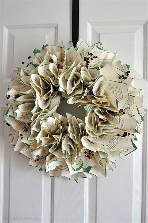 Christmas Book Page Wreath Sparkles Of Sunshine Book Page Wreath