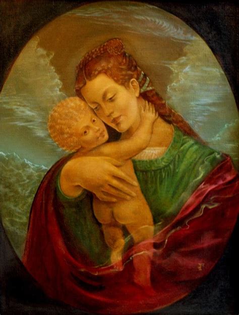 Madonna In Heaven Painting By Oleg Gornostaev Fine Art America