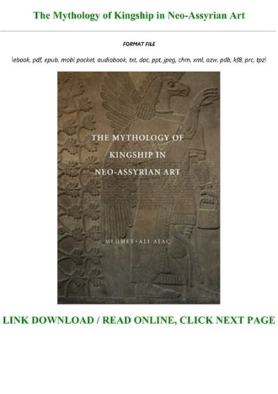 Read Book The Mythology Of Kingship In Neo Assyrian Art Full Acces