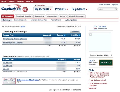 If you have a capital one savings account, certificate of deposit or checking account, the process for accessing your account will be similar. Capital One Consumer Bank Savings Account Review — My ...