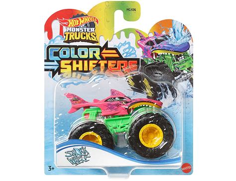 Hot Wheels Monster Trucks Color Shifters Shark Wreak 1 64 Spielzeugauto