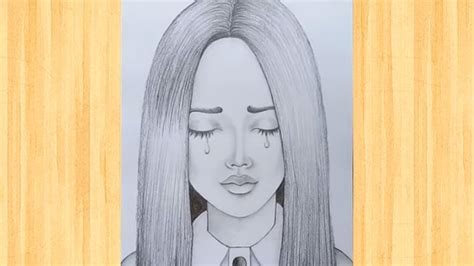 drawing of a girl crying telegraph