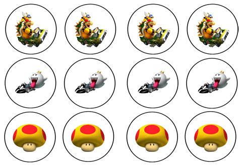 With my cupcake topper template and the mario kart wii clip art that i found, it's. Crayons and Checkbooks: Mario Kart Wii Cupcake Toppers