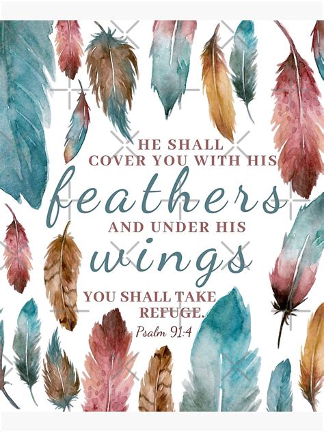 He Shall Cover You With His Feathers Mounted Print By Yesido Redbubble