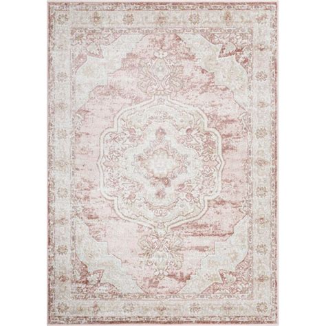 World Menagerie Brick Performance Pinkcream Rug And Reviews Wayfair