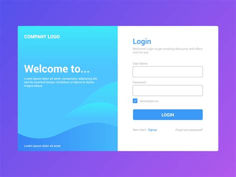 Login Page Design For New User 2256853 Vector Art At Vecteezy