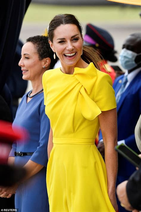 Kate Middleton Stuns In A Custom Roksanda Dress As She Arrives Jamaica