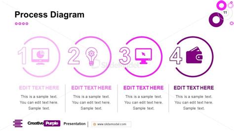 Creative Purple 4 Steps Powerpoint Slide Slidemodel