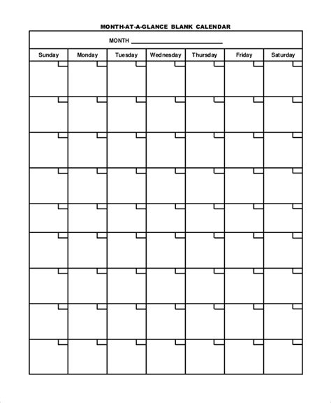 Free 13 Sample Blank Monthly Calendar Templates In Pdf Ms Word