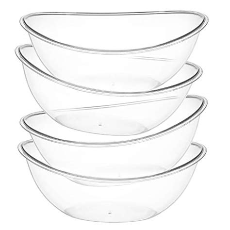 Clear Plastic Serving Bowls For Parties 96 Oz 6 Pack Round