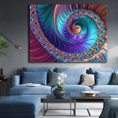 Embelish 1 Pieces Large Abstract Fractal Patterns Wall