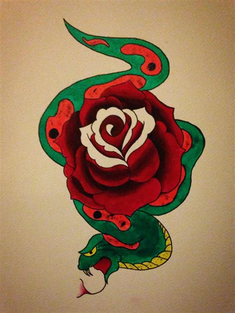 Snake And Rose Traditional Flash By Beyondedge On Deviantart