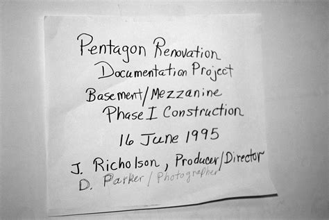 Renovation Of The Pentagon Building Handwritten Sign About The