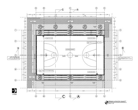 Gambar Contoh Design Lapangan Basket Civil Denah Gambar Di Rebanas