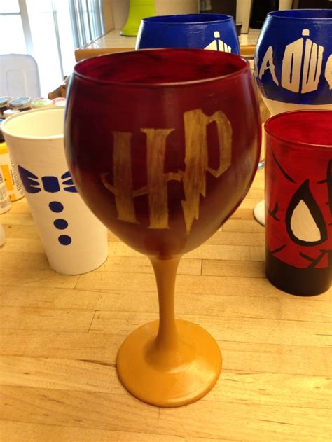 Harry Potter Wine Glass That I Hand Painted Harry Potter Wine Glass