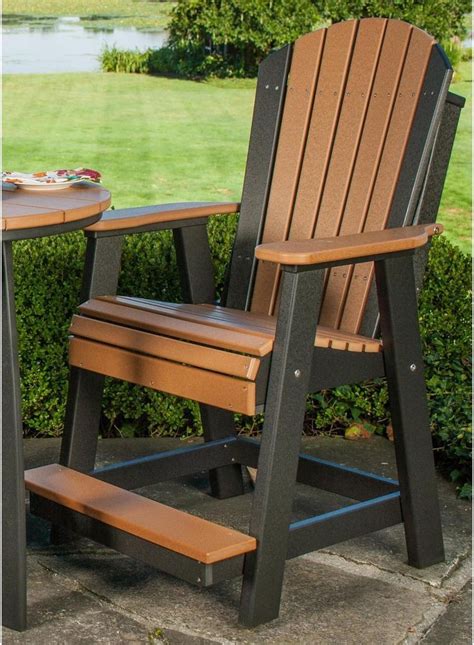 Adirondack chairs have a distinct look, with wide arms and a backward sloping seat that sits close to the ground. LuxCraft Counter Height Recycled Plastic Adirondack ...