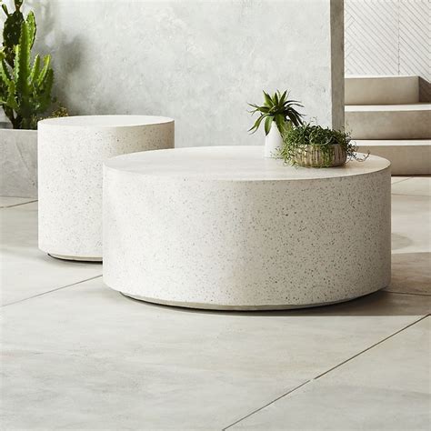Terrazzo White Modern Outdoor Patio Side Table Reviews Cb2