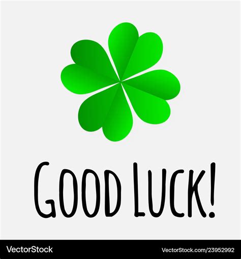 Four Leaf Clover Lucky Symbol Good Luck Wish Vector Image